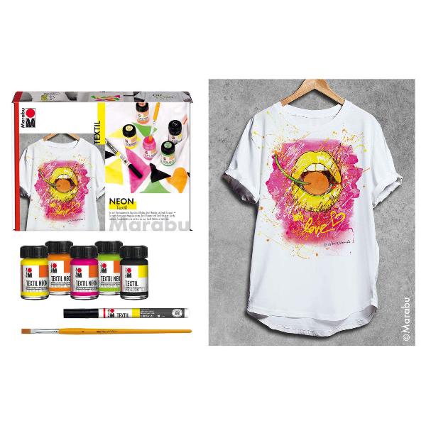 Marabu Textil Neon Set, 4 x 15 ml
