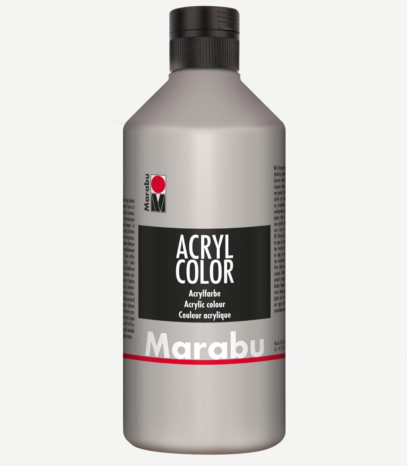 Marabu Acrylfarbe Acryl Color, 500 ml, silber 082