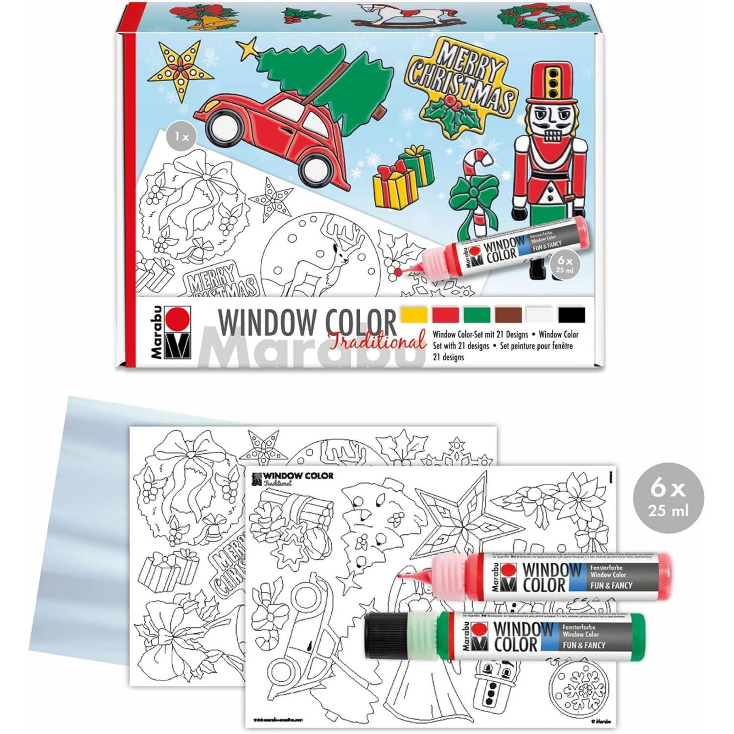 Marabu Window Color Set "XMAS Traditional" 150ml (6 x 25...