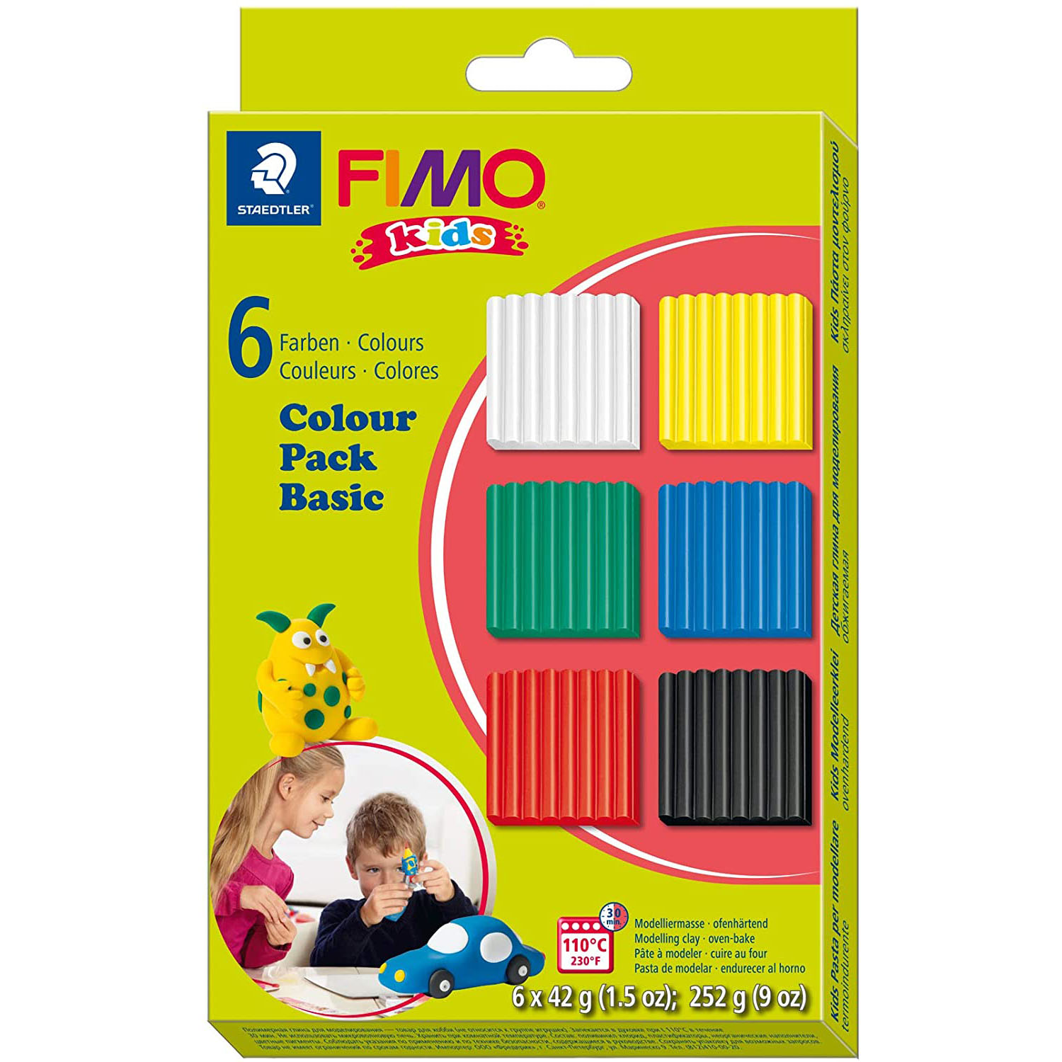 FIMO kids Modelliermasse-Set Colour Pack basic, 6er Set
