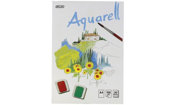 herlitz Aquarell-Block, 210 x 298 mm, Inhalt: 20 Blatt