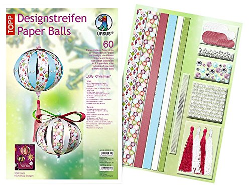 URSUS Designstreifen Paper Balls Jolly Christmas