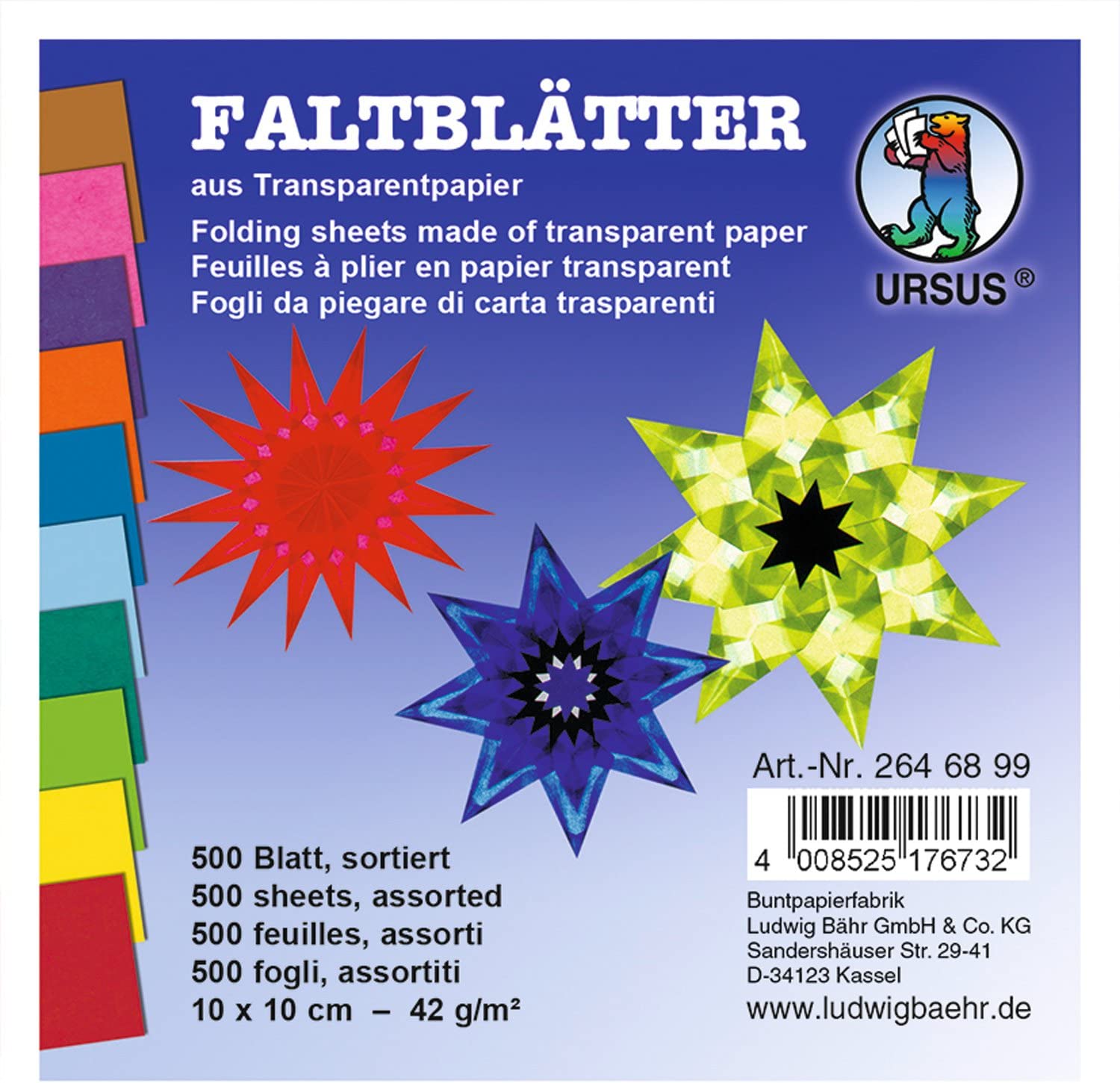 URSUS Faltbl�tter "Transparent", (B)100 x (H)100 mm