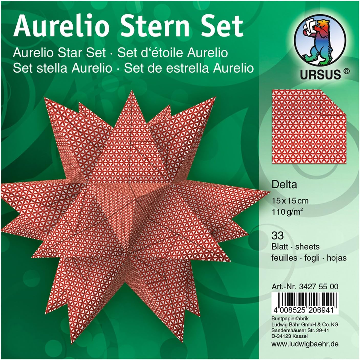 URSUS Faltbltter Aurelio Stern Delta, 150 x 150 mm