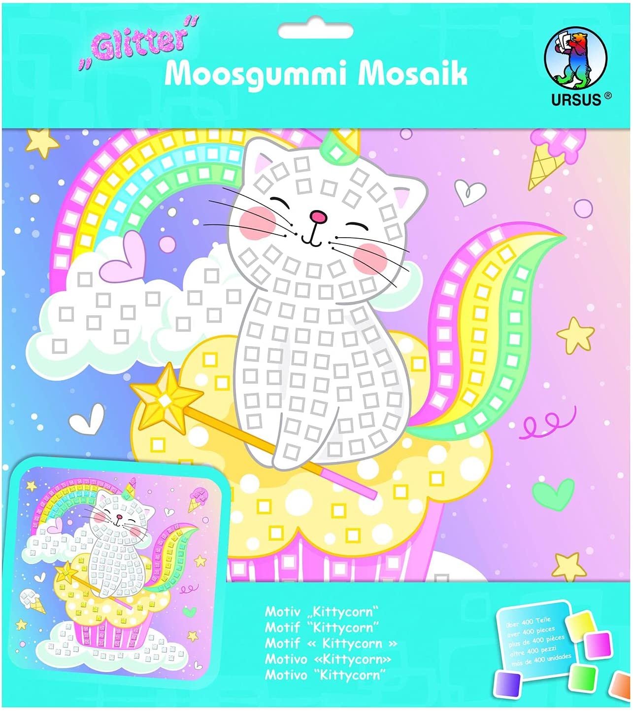 Ursus MOOSGUMMI MOSAIK "GLITTER KITTYCORN"