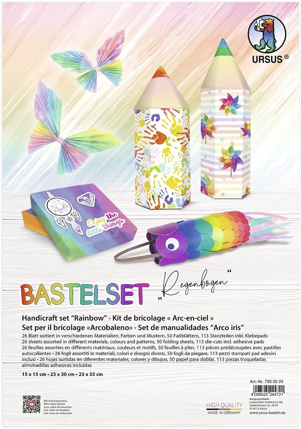 Ursus BASTELSET "REGENBOGEN" - 189 TEILE