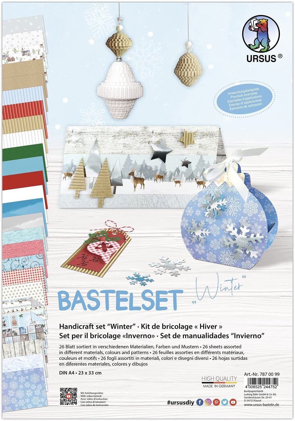 Ursus BASTELSET "WINTER"23x33CM,26BL.SORTIERT