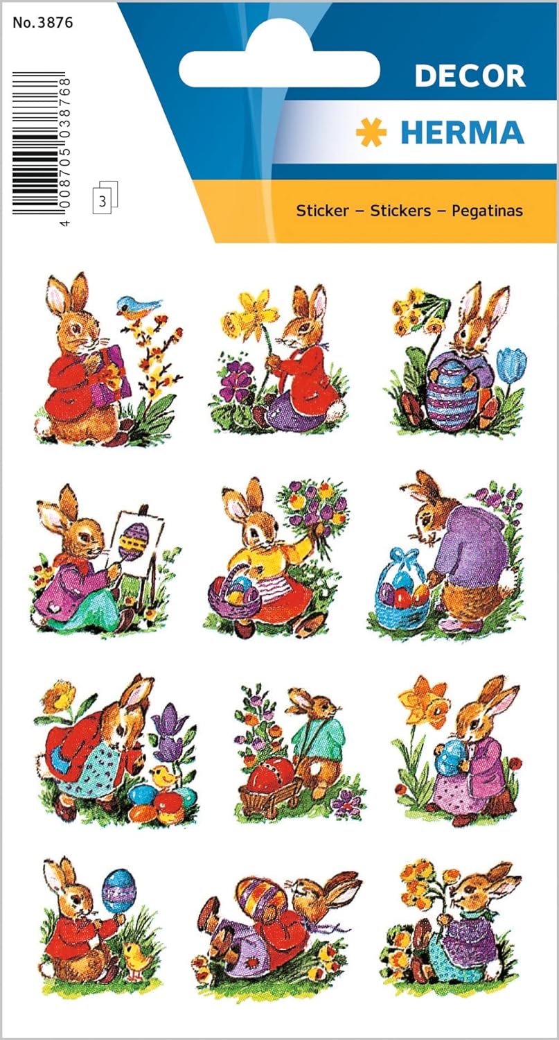 HERMA Oster-Sticker DECOR "Hasen nostalgisch"