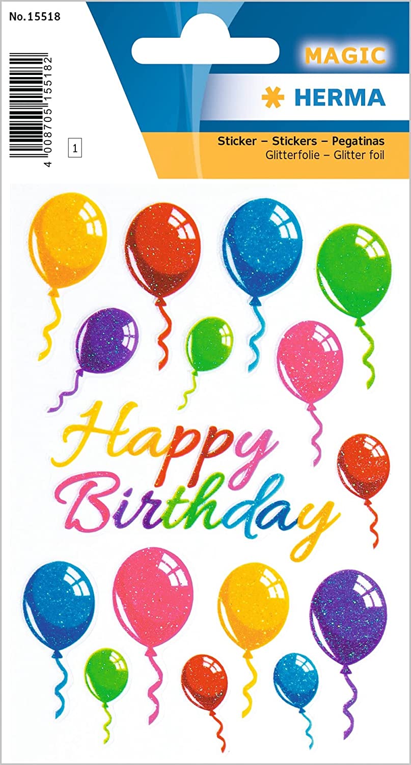 HERMA Sticker Magic Happy Birthday Luftballon