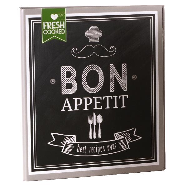 Ringbuch Rezepte 2-Ring Motiv Bon Appetit schwarz Kunstd...