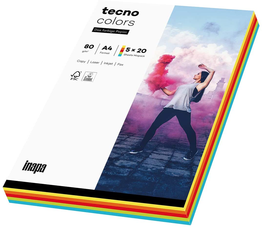 tecno Multifunktionspapier colors, A4, Intensivfarben
