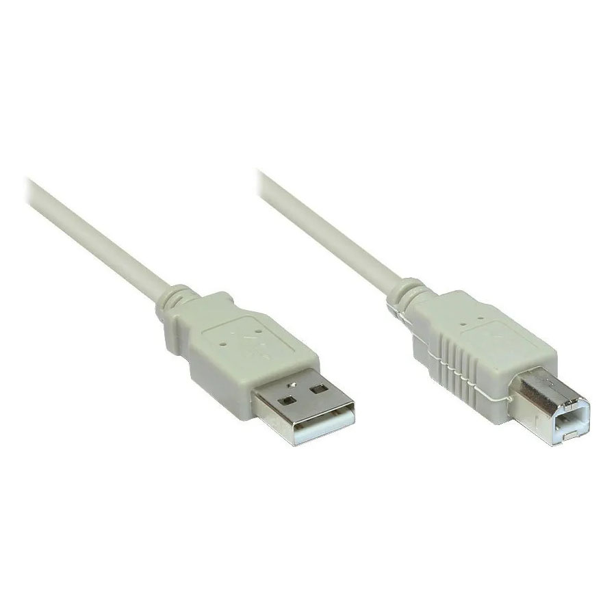 Anschlusskabel USB 2.0 Stecker A an Stecker B, grau, 3m,...