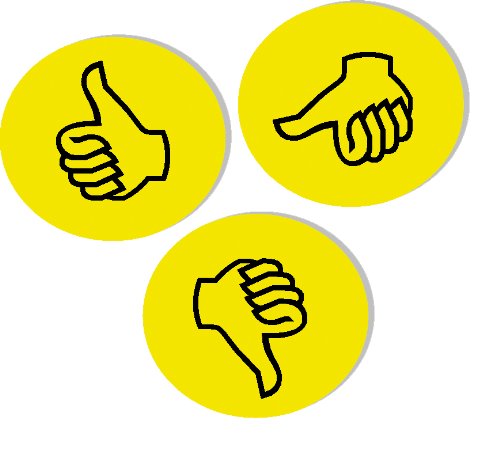 FRANKEN Moderationskarte Wertungssymbol Daumen, gelb