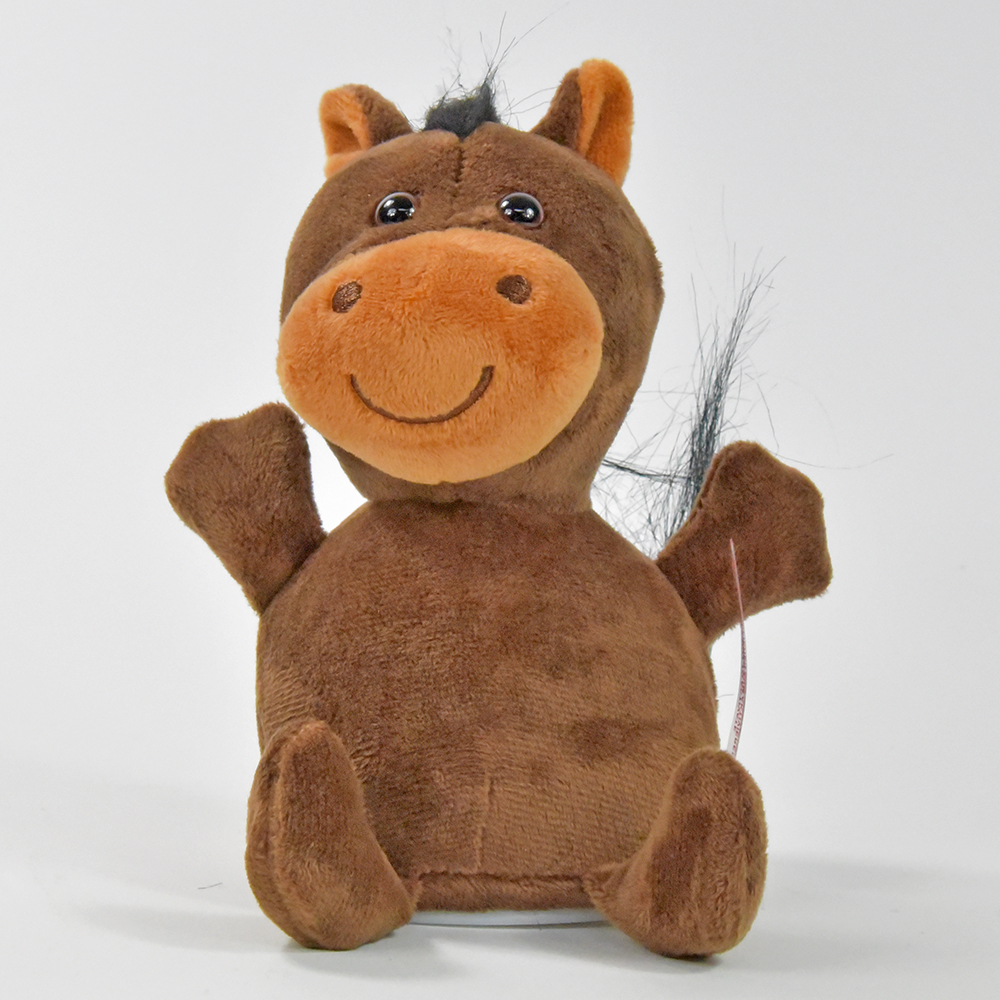 Labertier Pferd HUGO, das alles nachplappert und wackelt...