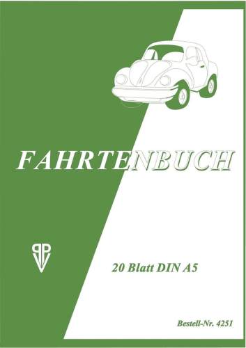 PVP Fahrtenbuch DIN A5 20Blatt