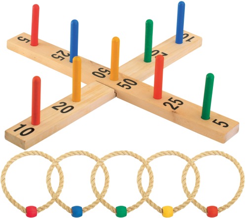 Outdoor Active Ringwurfspiel aus Holz mit 9 St�ben