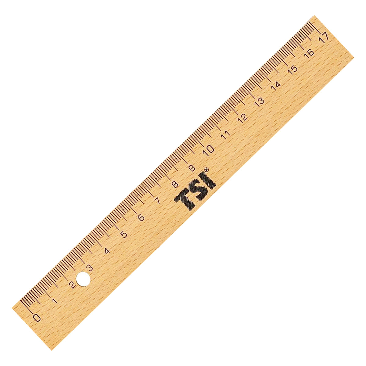 Holzlineal 17 cm mit Metallkante