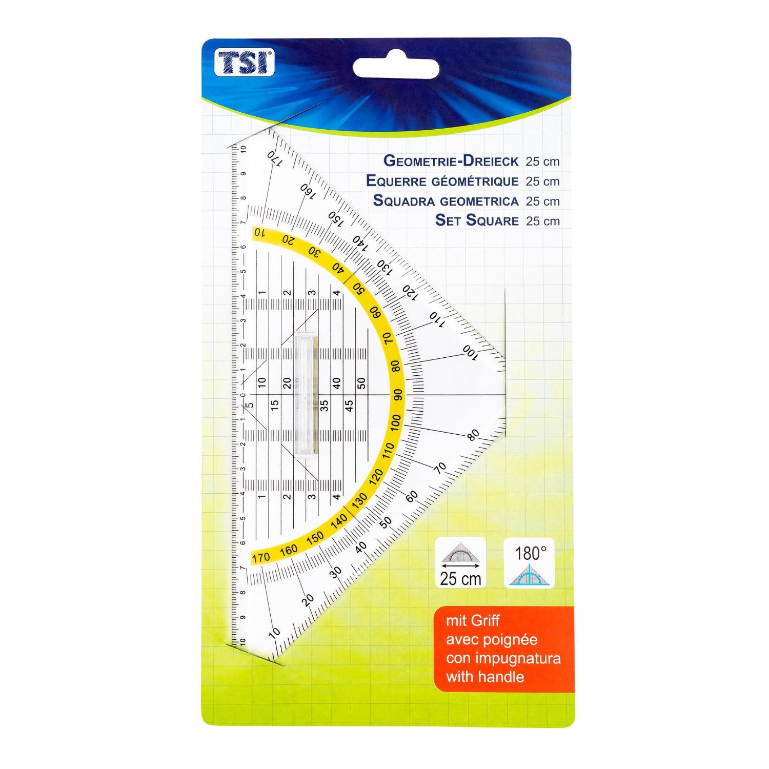 TSI Geodreieck gro�, fixierter Griff, 25 cm
