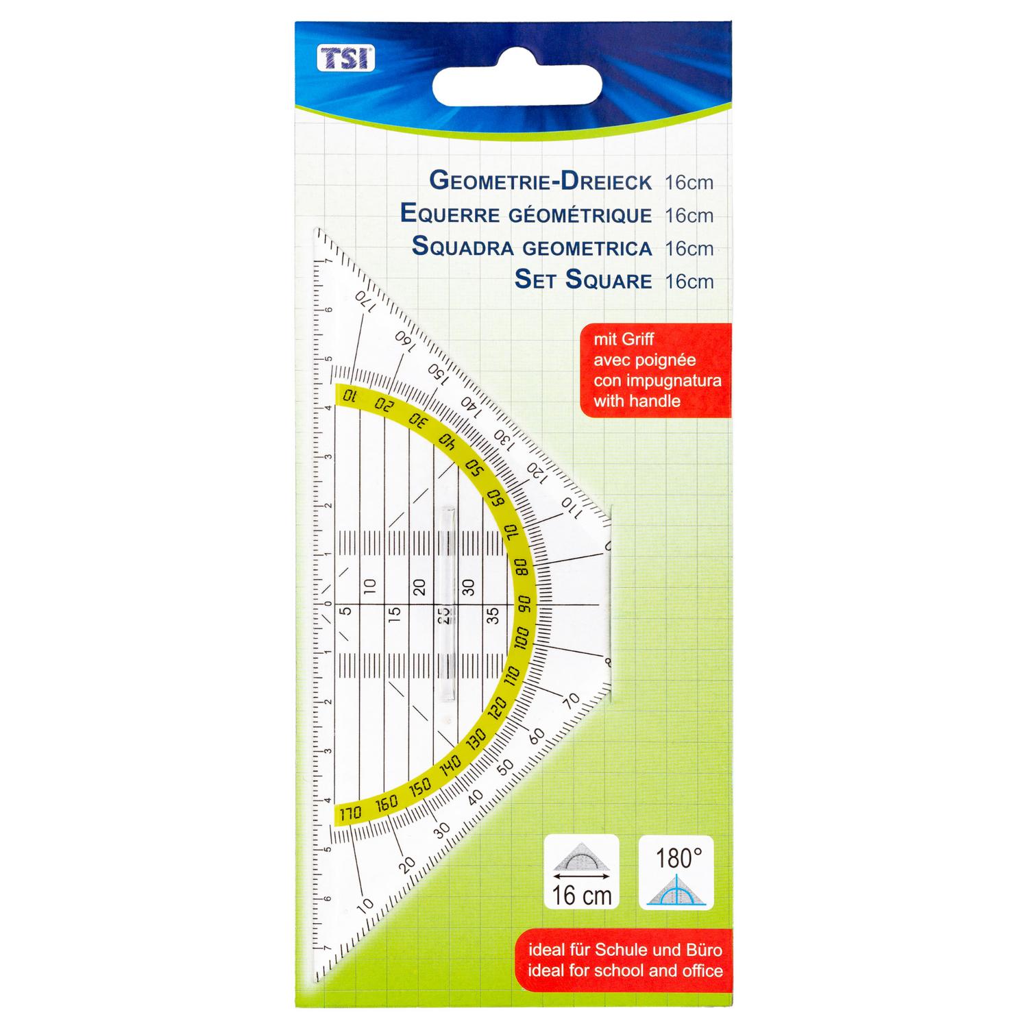 TSI Geometrie-Dreieck 16cm klein mit Griff
