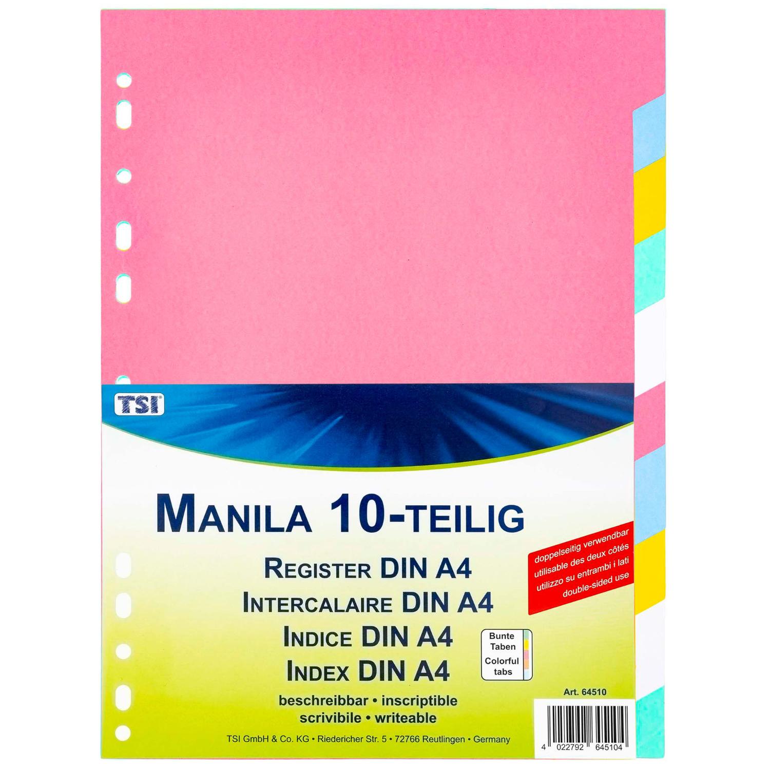 Register mit 10 blanko Taben aus Manila Karton