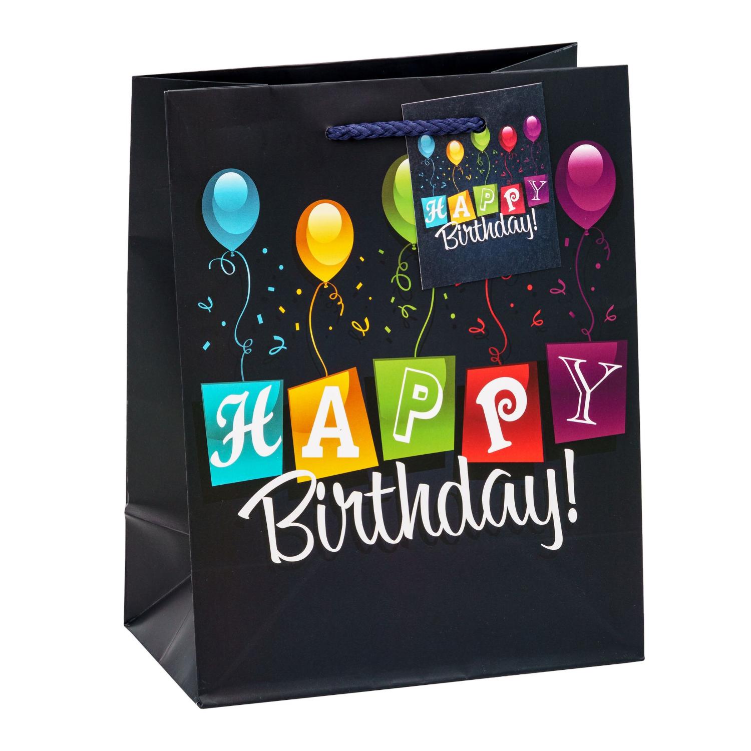 TSI Geschenktragetasche mittel 3er Set 23x18x10cm Happy ...