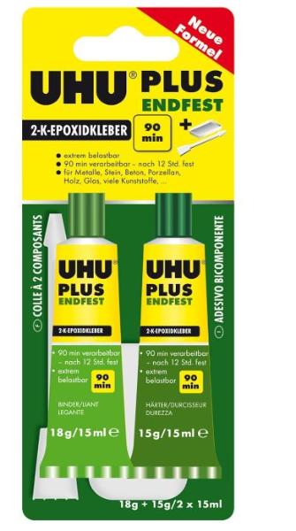 UHU 2-Komponenten-Klebstoff plus endfest, 33 g in Tube