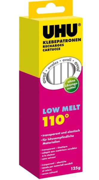 UHU Klebepatrone Low Melt, 125 g, transparent