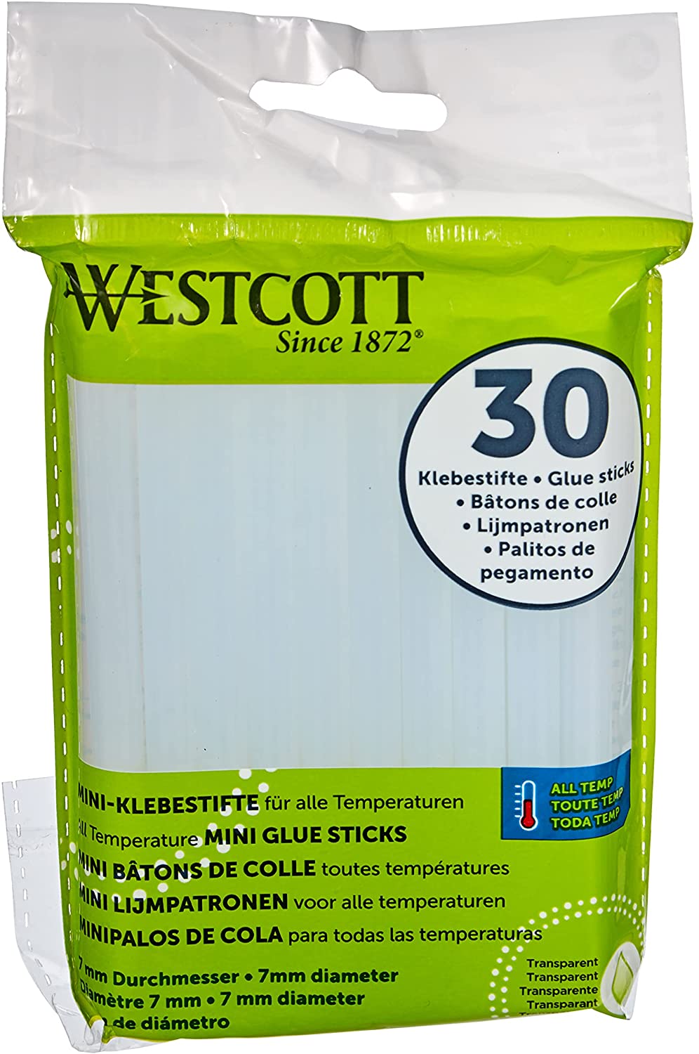 WESTCOTT Hei�klebepatronen, Durchmesser: 7 mm, 30 St�ck
