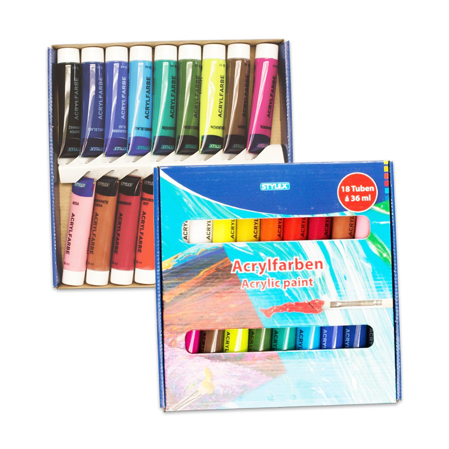 Stylex Acrylfarbe 18er a 36ml