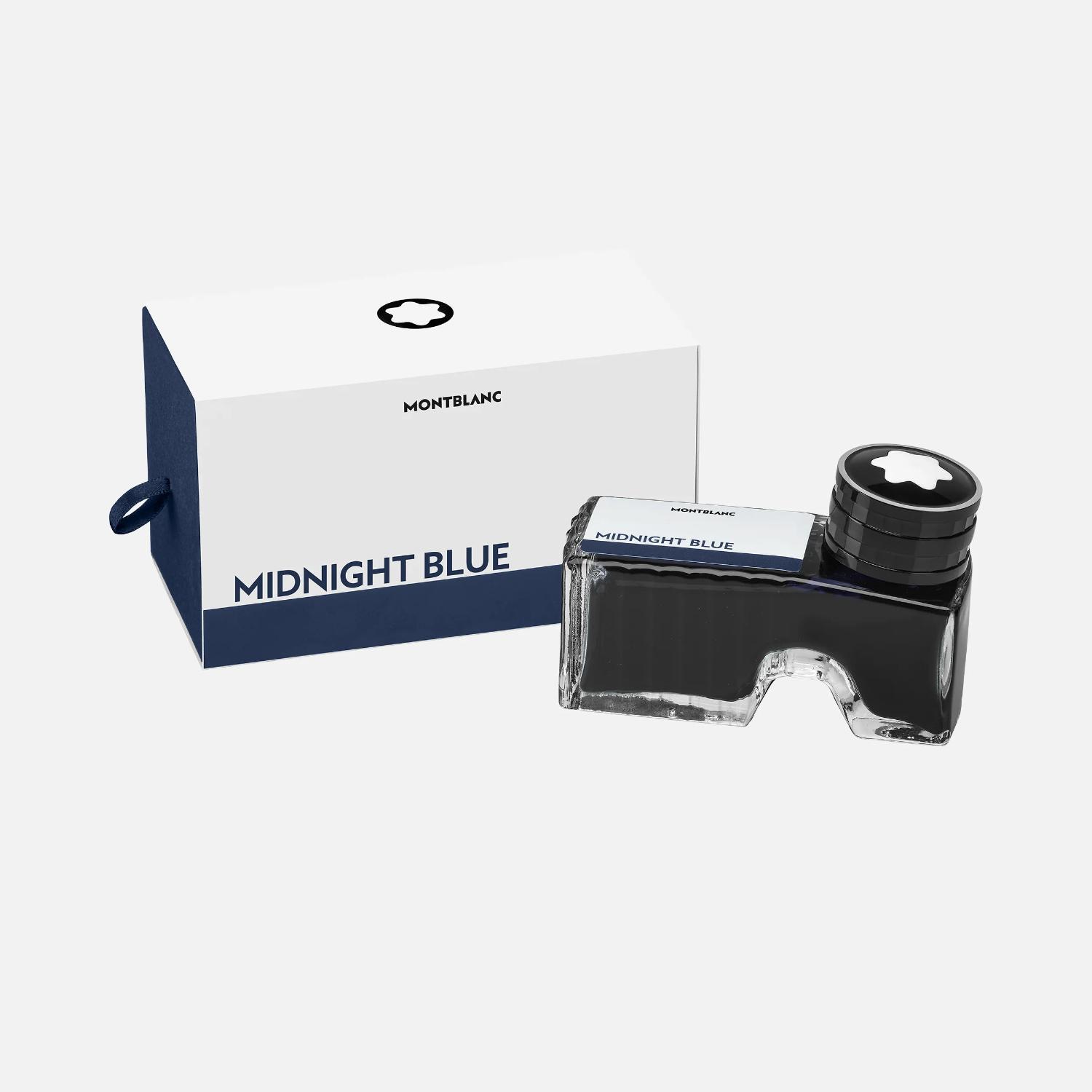MONT BLANC Tintenglas 60ml blau schwarz MIDNIGHT BLUE 12...