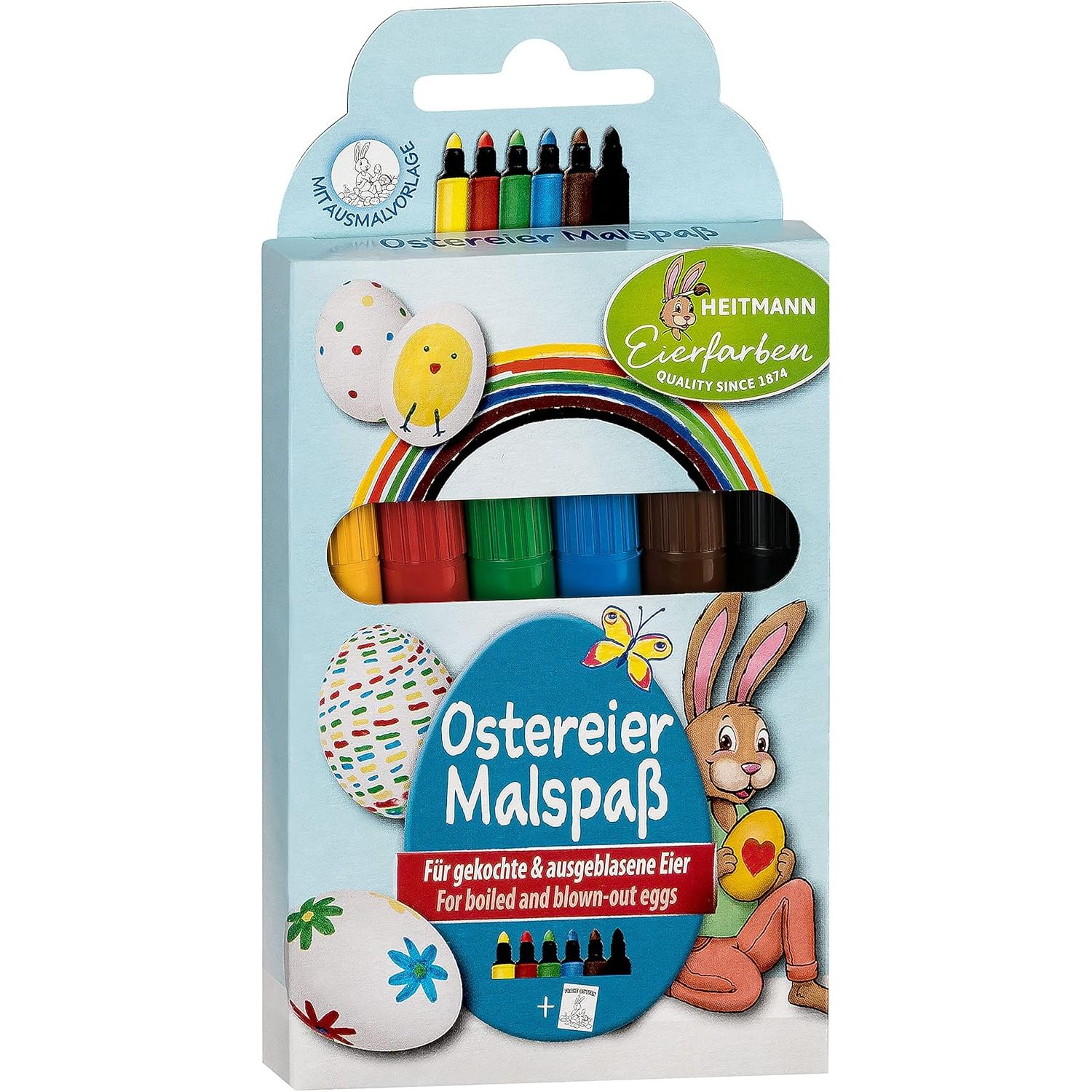 Heitmann 6x Ostereier Mal Stifte Eier Maler Farben Set