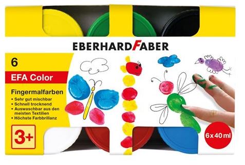 Eberhard Faber Fingerfarbe 40ml 6er EFA auswaschbar