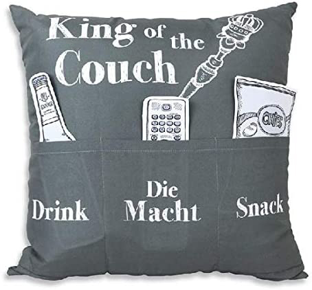 Kissen aus Stoff 43x43cm Sofahelden King of the Couch mi...