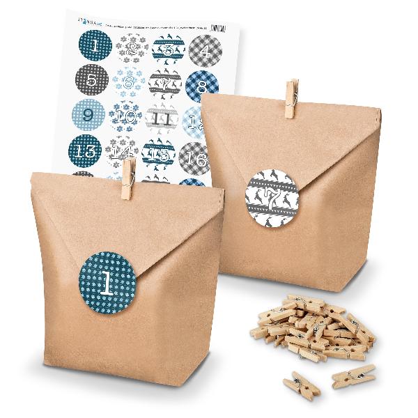 Basteladventskalender Set - Set 5 Weihnachten Sticker in...