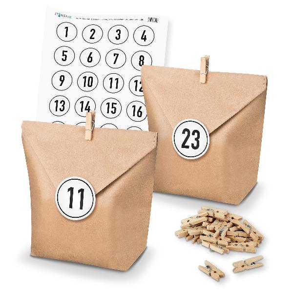 Basteladventskalender Set - Set 9 Zahlensticker wei�