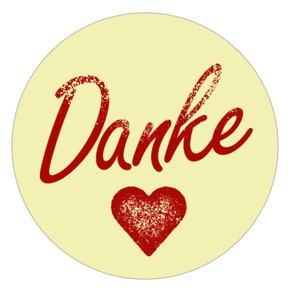 24x Sticker Danke (Motiv 1) 4cm Geschenk Aufkleber runde...