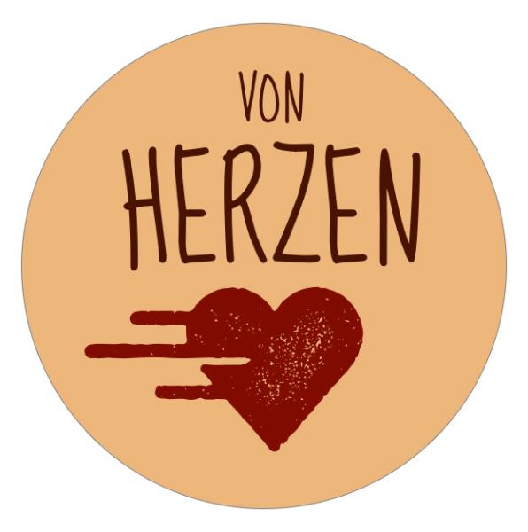 24x Sticker Von HERZEN (Motiv 14) 4cm Geschenk Aufkleber...