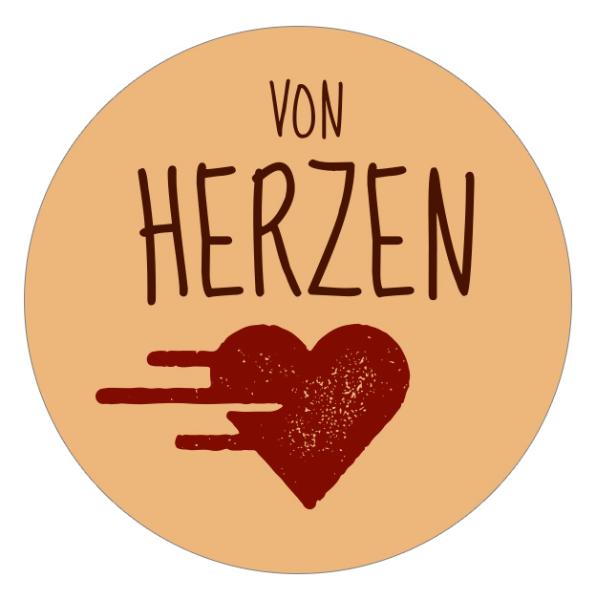 24x Sticker Von HERZEN (Motiv 14) 4cm Geschenk Aufkleber...