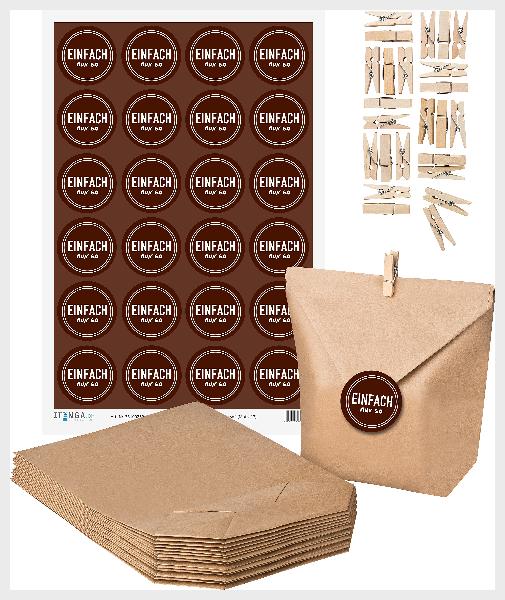 SET Einfach nur so (Motiv17) 24x Geschenkt�ten + 24x Min...