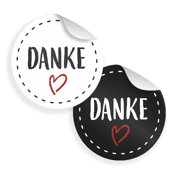24x Sticker Danke Black & White (Motiv 22) 4cm Geschenk ...