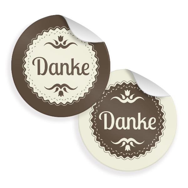 24x Sticker Danke Vintage (Motiv 35) 4cm Geschenk Aufkle...