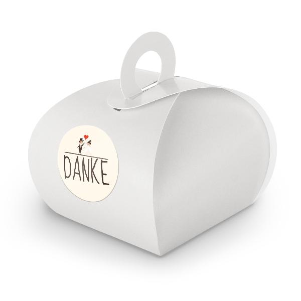 SET DANKE Hochzeitspaar (Motiv24) 24x Geschenkschachtel ...