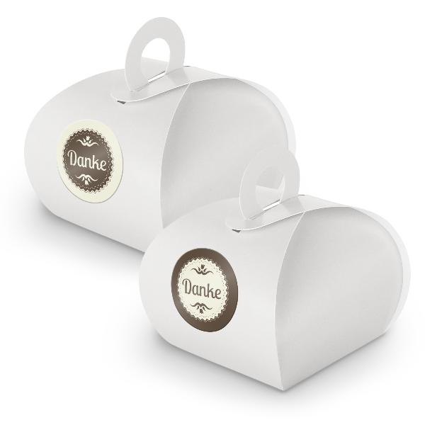 SET DANKE (Motiv35) 24x Geschenkschachtel mit Griff wei�...