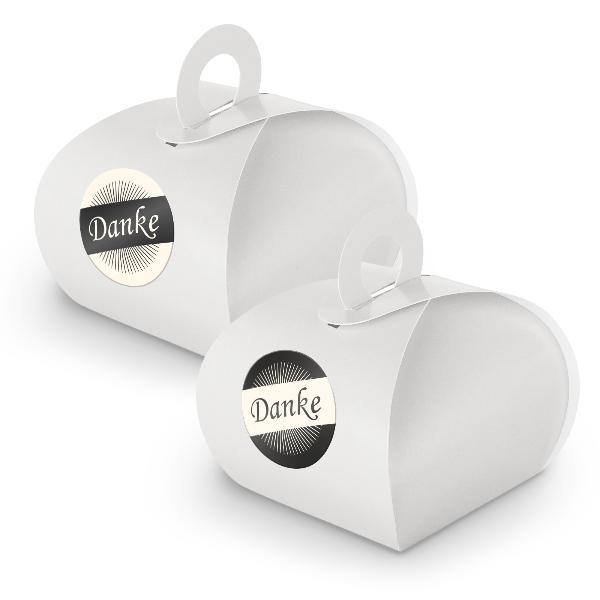 SET DANKE (Motiv36) 24x Geschenkschachtel mit Griff wei�...