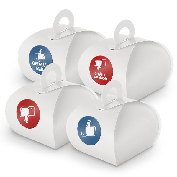 SET Daumen (Motiv38) 24x Geschenkschachtel mit Griff wei...