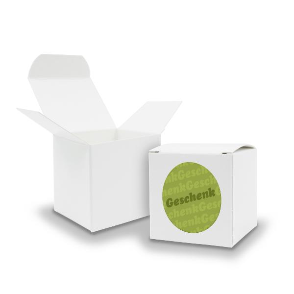 SET Geschenk (Motiv4) 24xFaltschachtel W�rfel 6,5cm wei�...