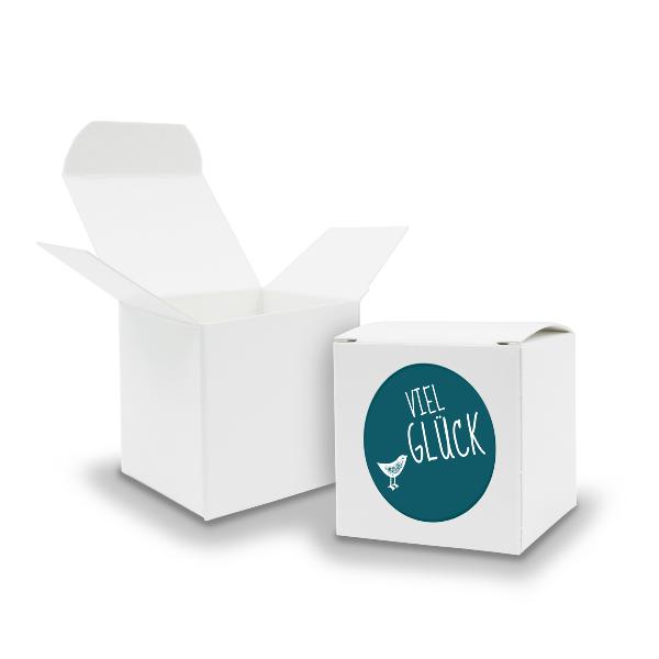 SET Viel Gl�ck (Motiv13) 24x Faltschachtel W�rfel 6,5cm ...