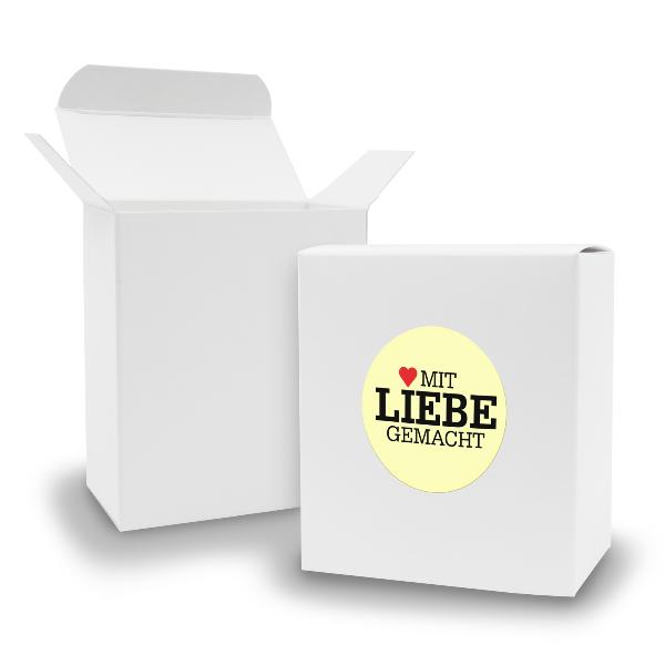 SET mit Liebe gemacht (Motiv8) 24x Faltschachtel Quader ...