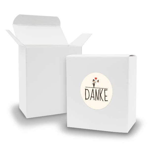 SET DANKE Hochzeitspaar (Motiv24) 24x Faltschachtel Quad...