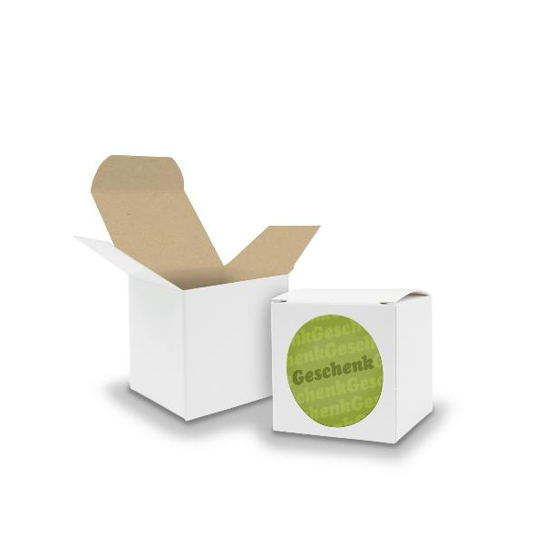 SET Geschenk (Motiv4) 24xFaltschachtel W�rfel 5cm wei� i...
